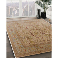 Mid-Century Modern Light Brown Oriental Rug, urb3235