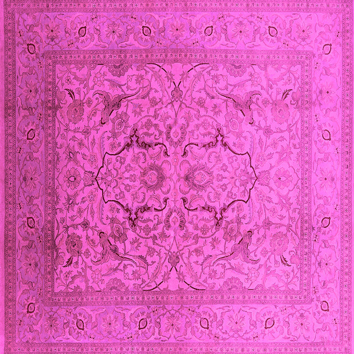 Square Machine Washable Oriental Pink Industrial Rug, wshurb3235pnk