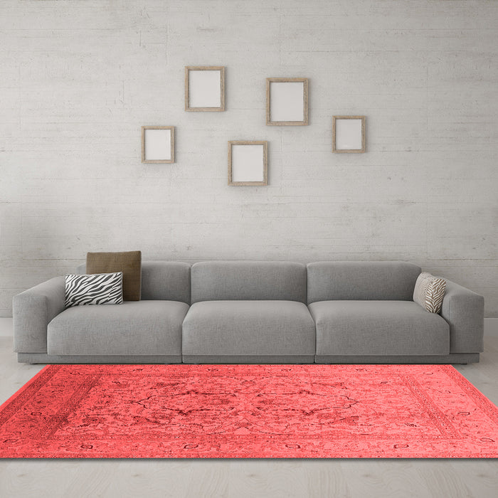 Industrial Red Washable Rugs