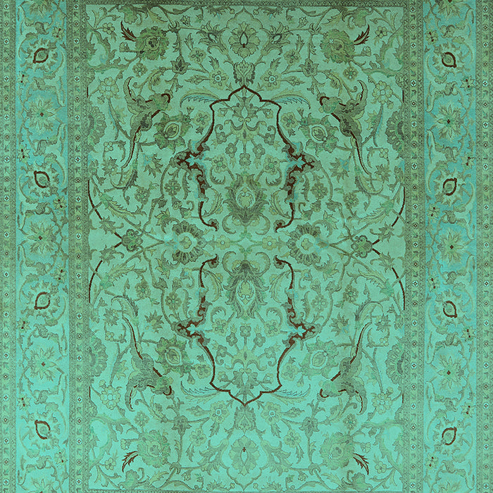 Machine Washable Oriental Turquoise Industrial Area Rugs, wshurb3235turq