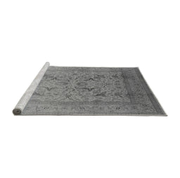 Sideview of Machine Washable Oriental Gray Industrial Rug, wshurb3235gry