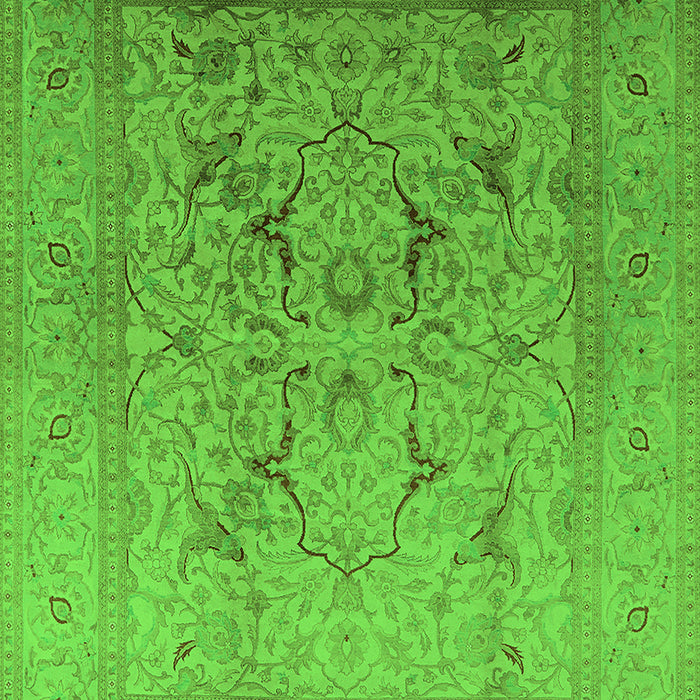 Machine Washable Oriental Green Industrial Area Rugs, wshurb3235grn