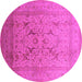 Round Oriental Pink Industrial Rug, urb3235pnk