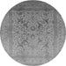 Round Oriental Gray Industrial Rug, urb3235gry