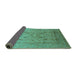 Sideview of Oriental Turquoise Industrial Rug, urb3235turq