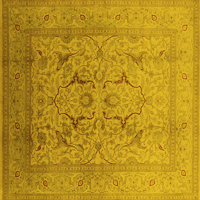 Square Oriental Yellow Industrial Rug, urb3235yw