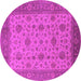 Round Oriental Pink Industrial Rug, urb3236pnk