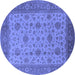 Round Oriental Blue Industrial Rug, urb3236blu