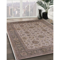 Mid-Century Modern Camel Brown Oriental Rug, urb3236