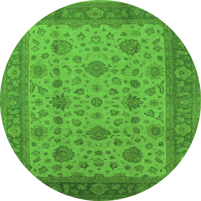 Round Oriental Green Industrial Rug, urb3236grn