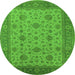 Round Oriental Green Industrial Rug, urb3236grn