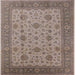 Square Mid-Century Modern Camel Brown Oriental Rug, urb3236