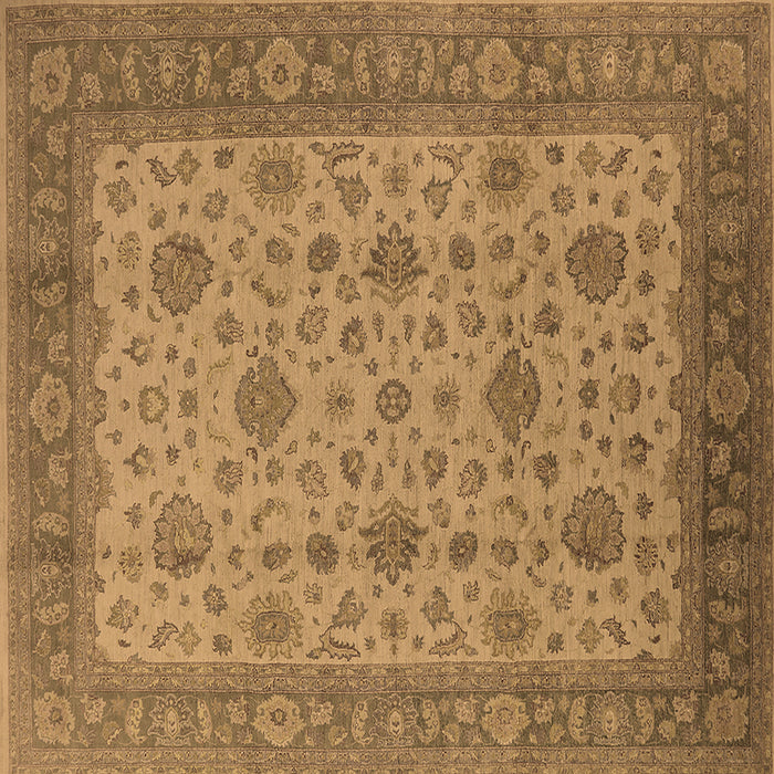 Square Machine Washable Oriental Brown Industrial Rug, wshurb3236brn