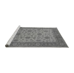 Sideview of Machine Washable Oriental Gray Industrial Rug, wshurb3236gry