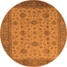 Round Oriental Orange Industrial Rug, urb3236org