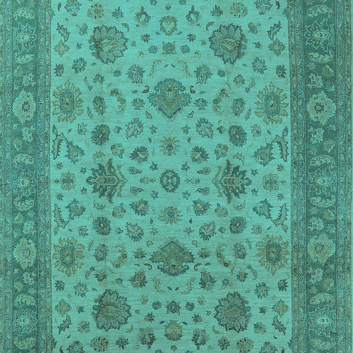 Machine Washable Oriental Turquoise Industrial Area Rugs, wshurb3236turq