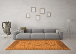 Machine Washable Oriental Orange Industrial Area Rugs in a Living Room, wshurb3236org