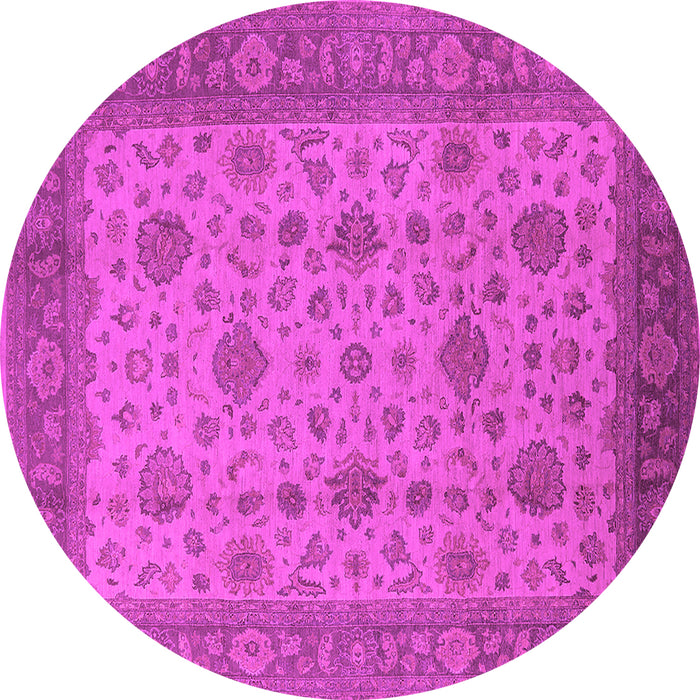 Round Machine Washable Oriental Pink Industrial Rug, wshurb3236pnk