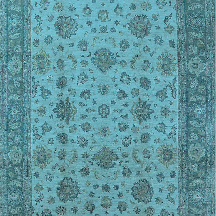 Machine Washable Oriental Light Blue Industrial Rug, wshurb3236lblu