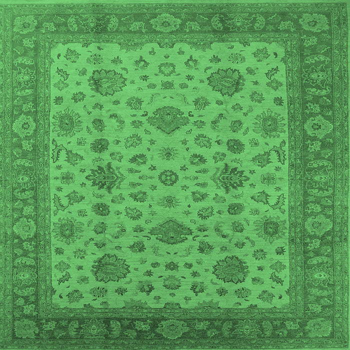 Square Oriental Emerald Green Industrial Rug, urb3236emgrn