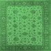 Square Oriental Emerald Green Industrial Rug, urb3236emgrn