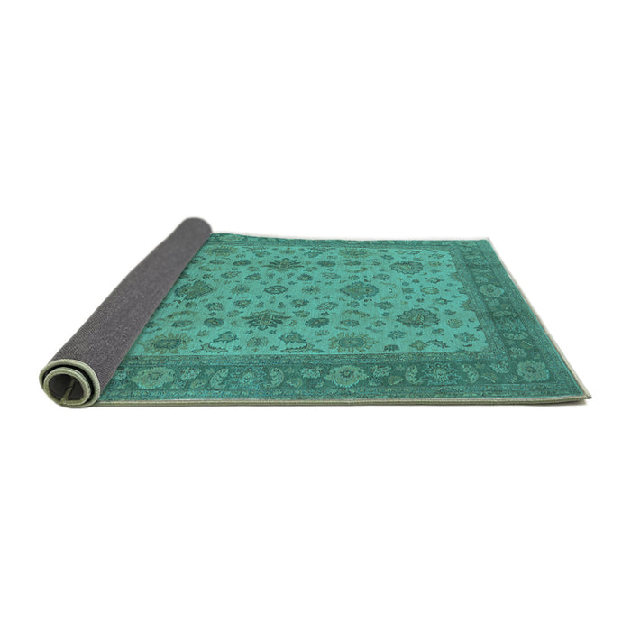 Sideview of Oriental Turquoise Industrial Rug, urb3236turq