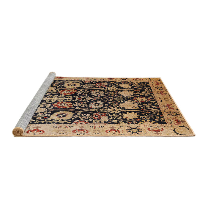Sideview of Machine Washable Industrial Modern Bakers Brown Rug, wshurb3237