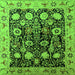 Square Oriental Green Industrial Rug, urb3237grn