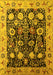 Machine Washable Oriental Yellow Industrial Rug, wshurb3237yw