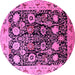 Round Oriental Pink Industrial Rug, urb3237pnk