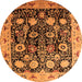 Round Oriental Orange Industrial Rug, urb3237org