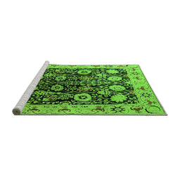 Sideview of Machine Washable Oriental Green Industrial Area Rugs, wshurb3237grn