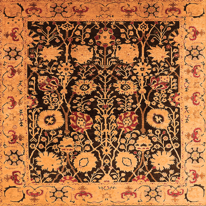 Square Oriental Orange Industrial Rug, urb3237org