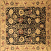 Square Oriental Brown Industrial Rug, urb3237brn