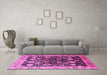 Machine Washable Oriental Pink Industrial Rug in a Living Room, wshurb3237pnk