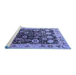 Sideview of Machine Washable Oriental Blue Industrial Rug, wshurb3237blu