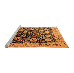 Sideview of Machine Washable Oriental Orange Industrial Area Rugs, wshurb3237org