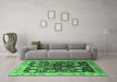 Machine Washable Oriental Emerald Green Industrial Area Rugs in a Living Room,, wshurb3237emgrn