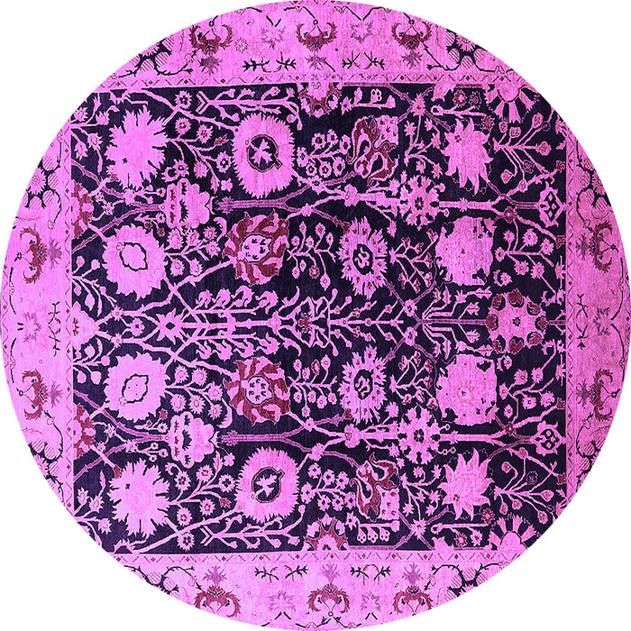 Round Oriental Purple Industrial Rug, urb3237pur