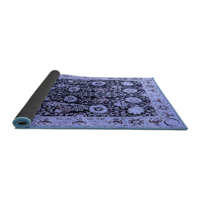 Sideview of Oriental Blue Industrial Rug, urb3237blu