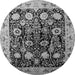 Round Oriental Gray Industrial Rug, urb3237gry