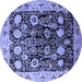 Round Oriental Blue Industrial Rug, urb3237blu