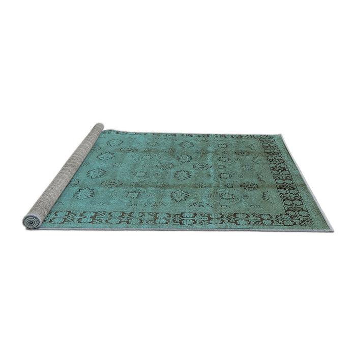 Sideview of Machine Washable Oriental Light Blue Industrial Rug, wshurb3238lblu
