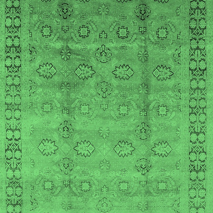 Machine Washable Oriental Emerald Green Industrial Area Rugs, wshurb3238emgrn