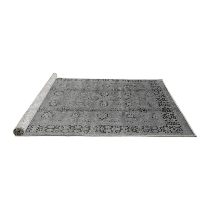 Sideview of Machine Washable Oriental Gray Industrial Rug, wshurb3238gry