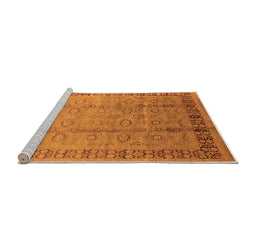 Sideview of Machine Washable Oriental Orange Industrial Area Rugs, wshurb3238org