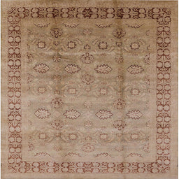 Square Machine Washable Industrial Modern Light Brown Rug, wshurb3238