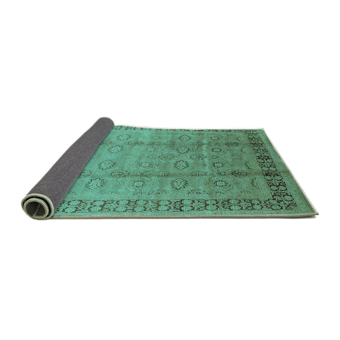Sideview of Oriental Turquoise Industrial Rug, urb3238turq