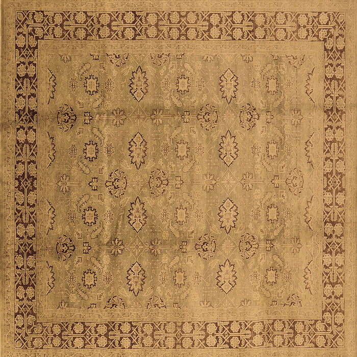 Square Oriental Brown Industrial Rug, urb3238brn