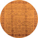 Round Oriental Orange Industrial Rug, urb3238org